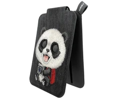 Dėklas Magnetinis piniginės formos telefono stovas Nimmy New Big-Eye Cute Pets 2.0 Panda juoda