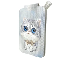 Dėklas Magnetyczny portfel stojak na telefon Nimmy New Big-Eye Cute Pets 2.0 Cat pilka