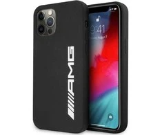 Mercedes AMG AMHCP12LSGLBGN Apple iPhone 12 Pro Max 6.7″ juodos spalvos kietas dėklas with Silicone Big Logo
