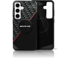 Mercedes AMG Double Layer Rhombs MagSafe Samsung Galaxy S25 Plus dėklas telefonui juodos ir raudonos spalvos