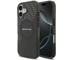Mercedes Dėklas AMG Double Layer skaidrus Rhombs MagSafe skirtas Apple iPhone 17 juodos spalvos-red