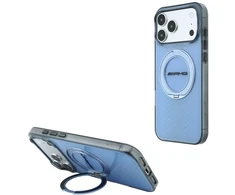 Mercedes Dėklas AMG IML Double Layer Urban Line with Ring Stand MagSafe do iPhone 18 Pro Max / 17 Pro Max mėlyna