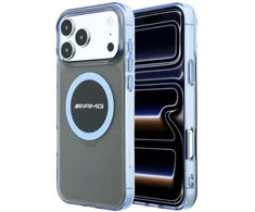 Mercedes Dėklas AMG IML Transparent Bicolor Block MagSafe do iPhone 18 Pro Max / 17 Pro Max juoda/mėlyna