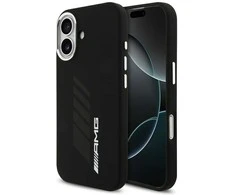 Mercedes AMG Silicone Oversize Rhombs MagSafe Dėklas skirtas Apple iPhone 17 juodos spalvos