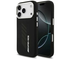 Mercedes AMG Silicone Oversize Rhombs MagSafe Dėklas skirtas Apple iPhone 17 Pro juodos spalvos