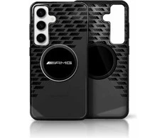 Mercedes AMG Transparent Rhombs MagSafe Samsung Galaxy S25 dėklas telefonui juodos spalvos