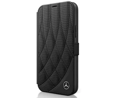 Natūralios odos dėklas Mercedes-Benz New Bow Line iPhone 12 mini telefonui