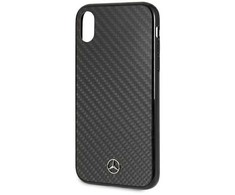 Mercedes Mercedes MEHCI61RCABK iPhone Xr juodas / juodas anglies kietas dėklas Dynamic Line