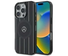 Mercedes MB Double Layer Crossed Lines MagSafe Apple iPhone 16 Pro Case - dėklas telefonui juodos spalvos