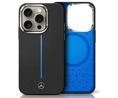 Mercedes MEHMP16S23SUMBK Apple iPhone 16 6.1" Silikoninis dėklas telefonui mėlynos spalvos Stripe MagSafe