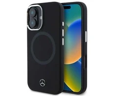 IPHONE 16 Mercedes Silikoninis Tonal Logo MagSafe (MEHMP16S23SUTTK) dėklas telefonui juodos spalvos