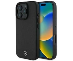 Apple iPhone 16 Pro Max Mercedes Textured And Plain Leather MagSafe (MEHMP16X23RBARK) dėklas telefonui juodos spalvos