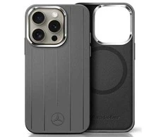 Mercedes MEHMP16X23SUVSA Apple iPhone 16 Pro Max 6.9" dėklas telefonui pilkos spalvos Silikoninis Vertical Tonal Stripes MagSafe