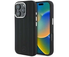 Mercedes MEHMP16X23SUVSK Apple iPhone 16 Pro Max 6.9" dėklas telefonui juodos spalvos Silikoninis Vertical Tonal Stripes MagSafe