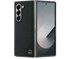 Mercedes Samsung Galaxy Z Fold6 Karl Lagerfeld Leather Wood Imitation MagSafe (MEHMZFD623RBGVK) dėklas telefonui juodos spalvos