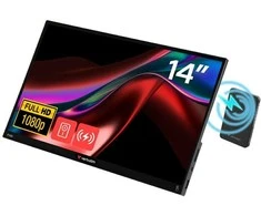 Nešiojamas jutiklinis monitorius Verbatim LIGHT 14" FHD su išorine baterija 5000mAh, juodas 32088