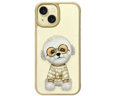 NIMMY dėklas GLASSES COOL DOG iPhone 15 chaki spalvos