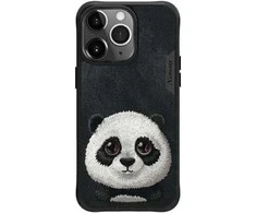 Nimmy dėklas Apple iPhone 15 Pro 6.1" juodos spalvos Big Eyed Pet 2.0 Panda