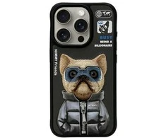 Nimmy Apple iPhone 15 Pro Max 6.7" dėklas telefonui juodos spalvos Cool&amp;Cute 2.0 Dog