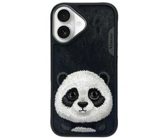 Nimmy Apple iPhone 16 6.1" dėklas telefonui juodos spalvos Big Eyed Pet 2.0 Panda