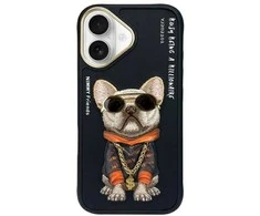 Nimmy Apple iPhone 16 6.1" dėklas telefonui juodos spalvos Glasses Cool Dog