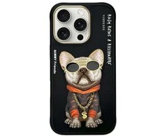 Nimmy Apple iPhone 16 Pro 6.3" dėklas telefonui juodos spalvos Glasses Cool Dog