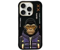 Nimmy Apple iPhone 16 Pro Max 6.9" dėklas telefonui juodos spalvos Cool&amp;Cute 2.0 Monkey