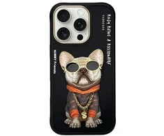 Nimmy dėklas Apple iPhone 16 Pro Max 6.9″ juodos spalvos Glasses Cool Dog