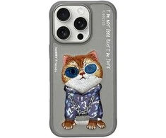 Nimmy Apple iPhone 16 Pro Max 6.9" dėklas telefonui pilkos spalvos Glasses Cool Cat