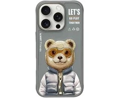 Nimmy Apple iPhone 16 Pro Max 6.9" dėklas telefonui pilkos spalvos Cool&amp;Cute 2.0 Bear