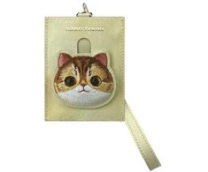 Nimmy portfel na karty dėklas telefonui haki spalvos Big Eyed Pet 2.0 Cat