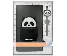 Nimmy rinkinys 2in1 užrašų knygelė + rašiklis juodos spalvos Big Eyed Pet 2.0 Panda