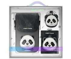 Nimmy Rinkinys 3in1 dėklas telefonui + krepšys + daiktų ieškikliui dėklas telefonui juodos spalvos Big Eyed Pet 2.0 Panda