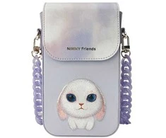 Dėklas Nimmy torebka na telefon violetinės spalvos Big Eyed Pet 2.0 Rabbit