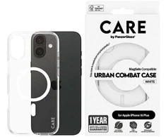 „Panzer Glass CARE“ dėklas iš „PanzerGlass“ flagmano | Nugarėlės apsauga | „Apple“ | „iPhone 16 Plus“ | Perdirbta plastikinė plėvelė | Baltas | „MagSafe“