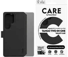 Dėklas Panzer Glass CARE by PanzerGlass Feature Case Tango Du viename piniginė Qi Suderinamas Samsung Galaxy S25 Ultra, Juodas