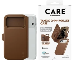 Panzer Glass Dėklas CARE by PanzerGlass Tango 2w1 Wallet Case MagSafe do iPhone 18 Pro Max / 17 Pro Max ruda