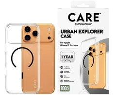 Panzer Glass Dėklas CARE by PanzerGlass Flagship Urban Explorer w. Juodas MagSafe do iPhone 17 Pro Max permatomas