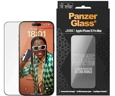 Panzer Glass PanzerGlass | Ekrano apsauga | Apple | iPhone 15 Pro Max | Stiklas, Keramika | Skaidrus | Itin platus pritaikymas w. EasyAligner