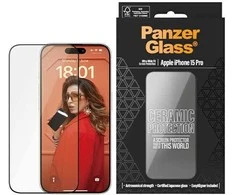 Panzer Glass PanzerGlass | Ekrano apsauga | Apple | iPhone 15 Pro | Stiklas, Keramika | Skaidrus | Itin platus pritaikymas w. EasyAligner