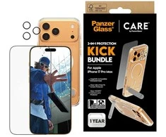 „Panzer Glass CARE by PanzerGlass Feature Kick 3in1“ dėklas + stiklas + objektyvas, skirtas „iPhone 17 Pro Max“