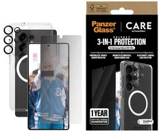 Panzer Glass Apsauginis rinkinys CARE by PanzerGlass Flagship 3in1 dėklas+apsauginis stiklas su privatumo filtru+kameros apsauga Samsung Galaxy S25 Ultra