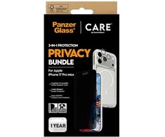 „Panzer Glass CARE by PanzerGlass Flagship Privacy 3in1“ dėklas + privatumo stiklas + lęšis, skirtas „iPhone 17 Pro Max“.