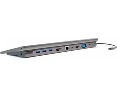 „HUB 4smarts 11in1“ nešiojamojo kompiuterio stovas HDMI/VGA/2xUSB-C/3xUSB-A/RJ45/SD/MMC/MicroSD/TF/AUX