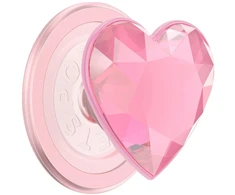 Popsockets Crystal Heart Grip MagSafe uchwyt i podstawka do telefonu rožinė
