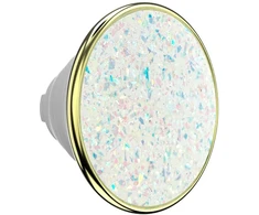 PopSockets PopTop Luxe Enamel Opal uchwyt i podstawka do telefonu balta