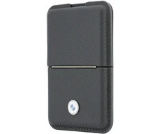 Dėklas Portfel BMW Carbon Metal Logos MagSafe antracito