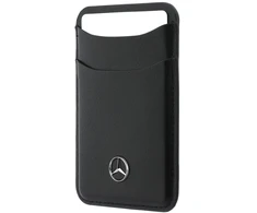 Dėklas Mercedes PU Leather MagSafe Card Holder Wallet juodos spalvos