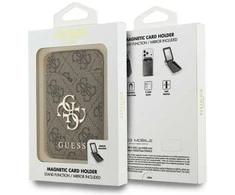 Dėklas „Guess PU 4G Mirror MagSafe“ kortelių stovas, rudas