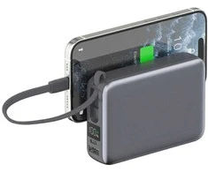 „4smarts Pocket“ dvigubas laidas, 20000 mAh, 22,5 W, su integruotu USB-C laidu